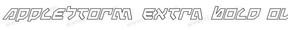 AppleStorm Extra Bold Outline Italic字体转换
